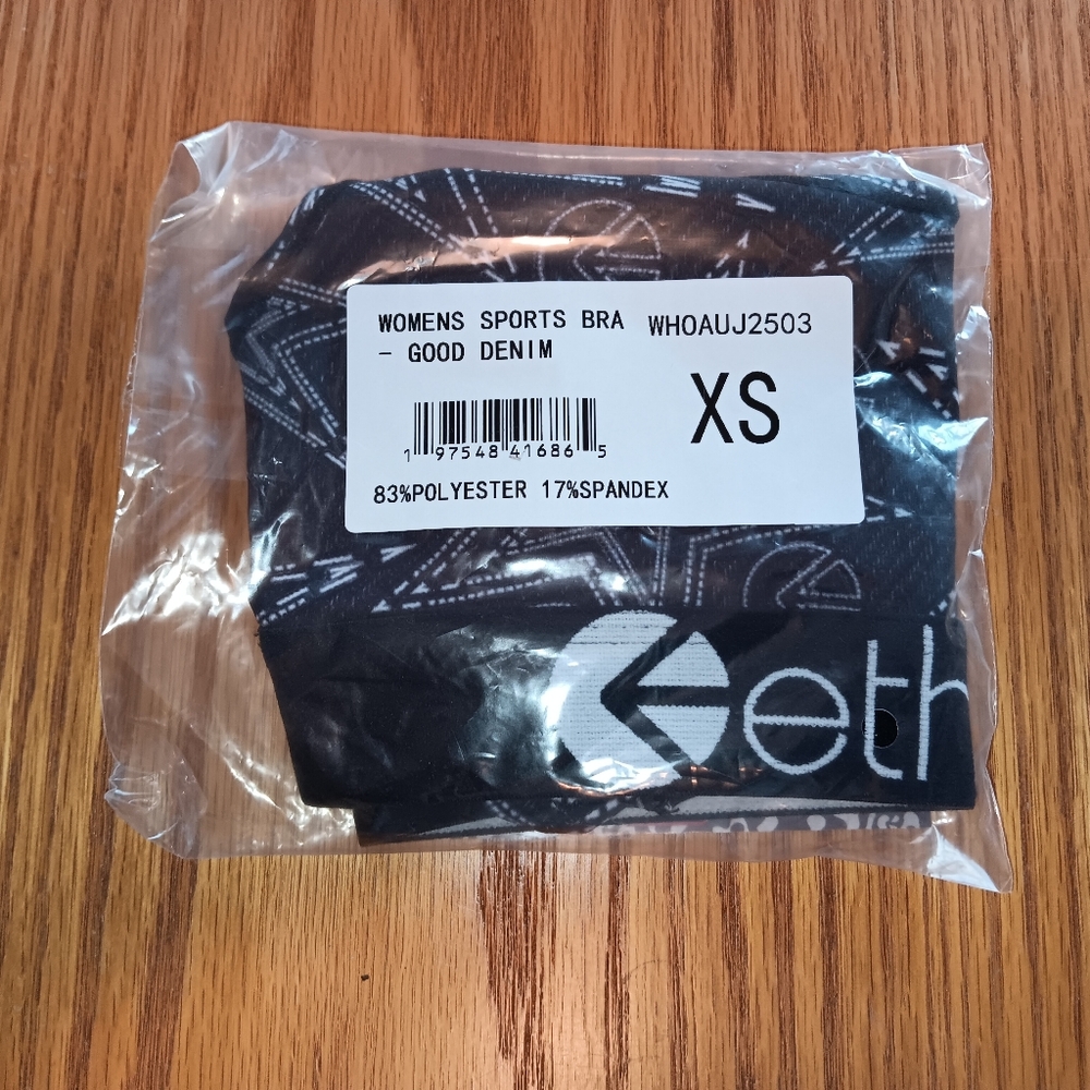 Ethika Sports Bra Black and White Sports Bra XS New In Original Plastic